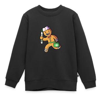 Lebkuchenmann Lebkuchenherz Lebkuchen Naschen - Kinder Premium Organic Sweatshirt - Schwarz - Vorne - AI Model Kid Female (0cm)