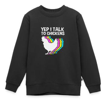 Poulet Volaille - Sweat Premium enfant bio - noir - Devant - AI Model Kid Female (0cm)