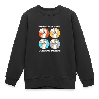 Knie Operation - Kinder Premium Organic Sweatshirt - Schwarz - Vorne - AI Model Kid Female (0cm)