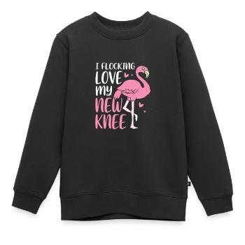Knie Operation - Kinder Premium Organic Sweatshirt - Schwarz - Vorne - AI Model Kid Female (0cm)