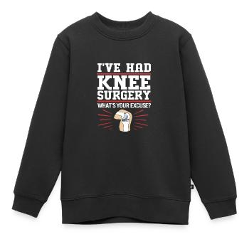 Knee Surgery - Kids Premium Organic Sweatshirt - black - Front - AI Model Kid Female (0cm)
