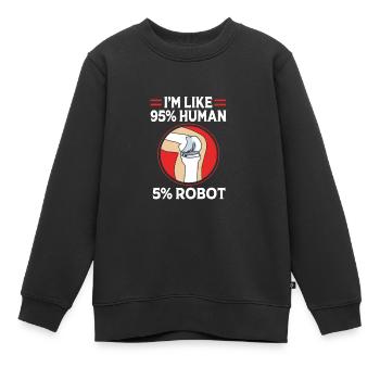 Knie Operation - Kinder Premium Organic Sweatshirt - Schwarz - Vorne - AI Model Kid Female (0cm)
