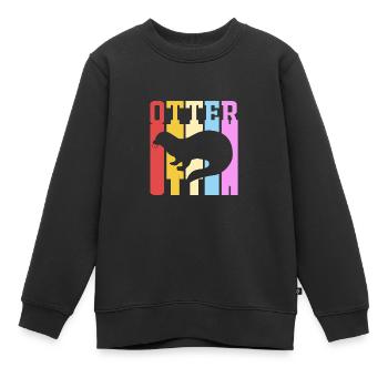 Otter - Kinder Premium Organic Sweatshirt - Schwarz - Vorne - AI Model Kid Female (0cm)