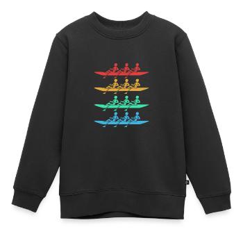 Ruderteam Rudern Ruder Ruderboot Ruderer - Kinder Premium Organic Sweatshirt - Schwarz - Vorne - AI Model Kid Female (0cm)
