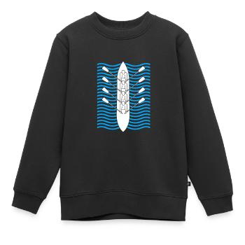 Ruderteam Rudern Ruder Ruderboot Ruderer - Kinder Premium Organic Sweatshirt - Schwarz - Vorne - AI Model Kid Female (0cm)