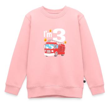 Feuerwehrauto Kindergeburtstag - Kinder Premium Organic Sweatshirt - Rosa - Vorne - AI Model Kid Female (0cm)
