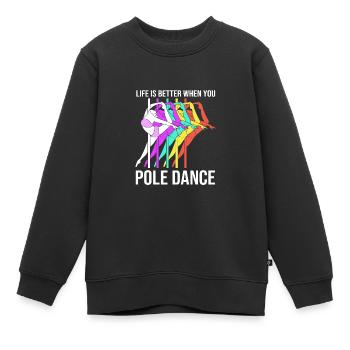 Pole Dance - Kinder Premium Organic Sweatshirt - Schwarz - Vorne - AI Model Kid Female (0cm)