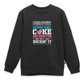 Gâteau Tartelette Décoration Gâteau - Sweat Premium enfant bio - noir - Devant - AI Model Kid Female (0cm)