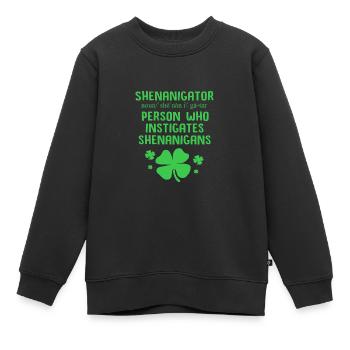 Shenanigan - Kids Premium Organic Sweatshirt - black - Front - AI Model Kid Female (0cm)