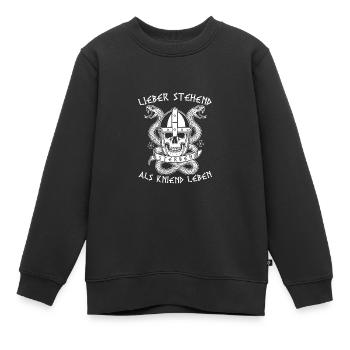 Lieber Stehend Sterben Als Kniend Leben - Kinder Premium Organic Sweatshirt - Schwarz - Vorne - AI Model Kid Female (0cm)