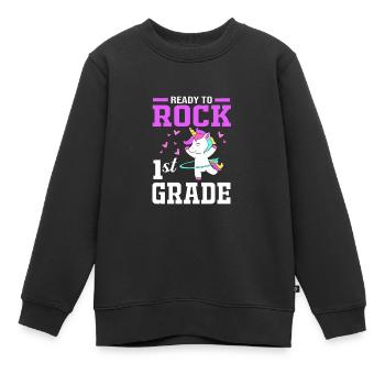 Erstklässler - Kinder Premium Organic Sweatshirt - Schwarz - Vorne - AI Model Kid Female (0cm)