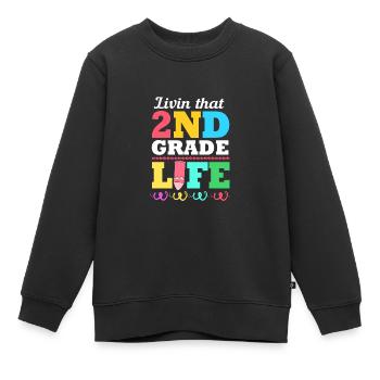 2. Klasse - Kinder Premium Organic Sweatshirt - Schwarz - Vorne - AI Model Kid Female (0cm)