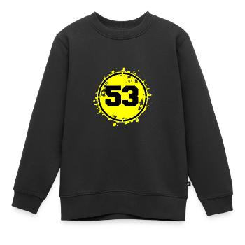 53 Nombre de taches - Sweat Premium enfant bio - noir - Devant - AI Model Kid Female (0cm)