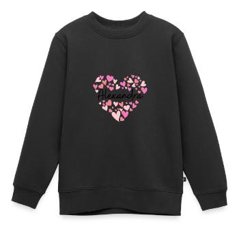 hearts for Alexandra - Kids Premium Organic Sweatshirt - black - Front - AI Model Kid Female (0cm)