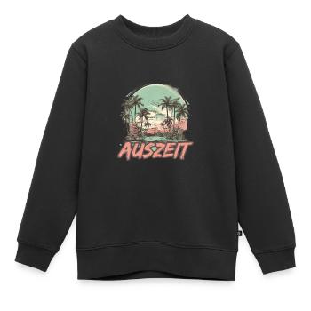 Auszeit Urlaub Strand - Kinder Premium Organic Sweatshirt - Schwarz - Vorne - AI Model Kid Female (0cm)