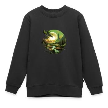 Von der Natur inspirierte landschaftliche Kunst - Kinder Premium Organic Sweatshirt - Schwarz - Vorne - AI Model Kid Female (0cm)