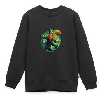 Leprechaun Basketball Irish Irland - Kinder Premium Organic Sweatshirt - Schwarz - Vorne - AI Model Kid Female (0cm)