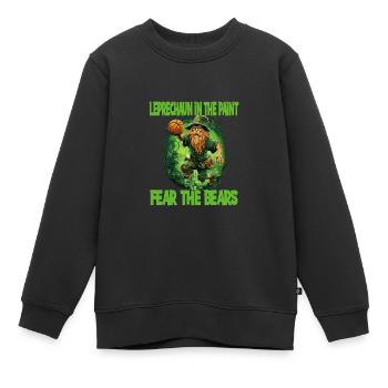 Leprechaun Bart Basketball für einen - Kinder Premium Organic Sweatshirt - Schwarz - Vorne - AI Model Kid Female (0cm)