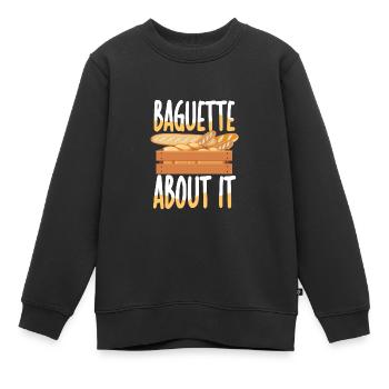 Baguette About It - Kinder Premium Organic Sweatshirt - Schwarz - Vorne - AI Model Kid Female (0cm)