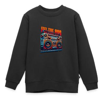 Feel The 80s für 80s Fans - Kinder Premium Organic Sweatshirt - Schwarz - Vorne - AI Model Kid Female (0cm)