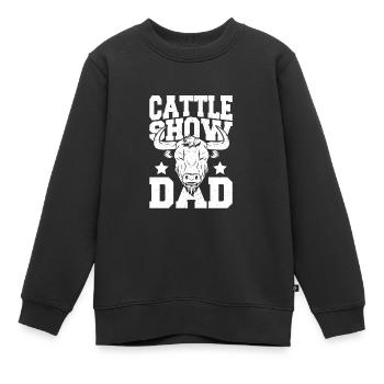 Kuhflüsterer steuert Vieh Show Papa - Kinder Premium Organic Sweatshirt - Schwarz - Vorne - AI Model Kid Female (0cm)