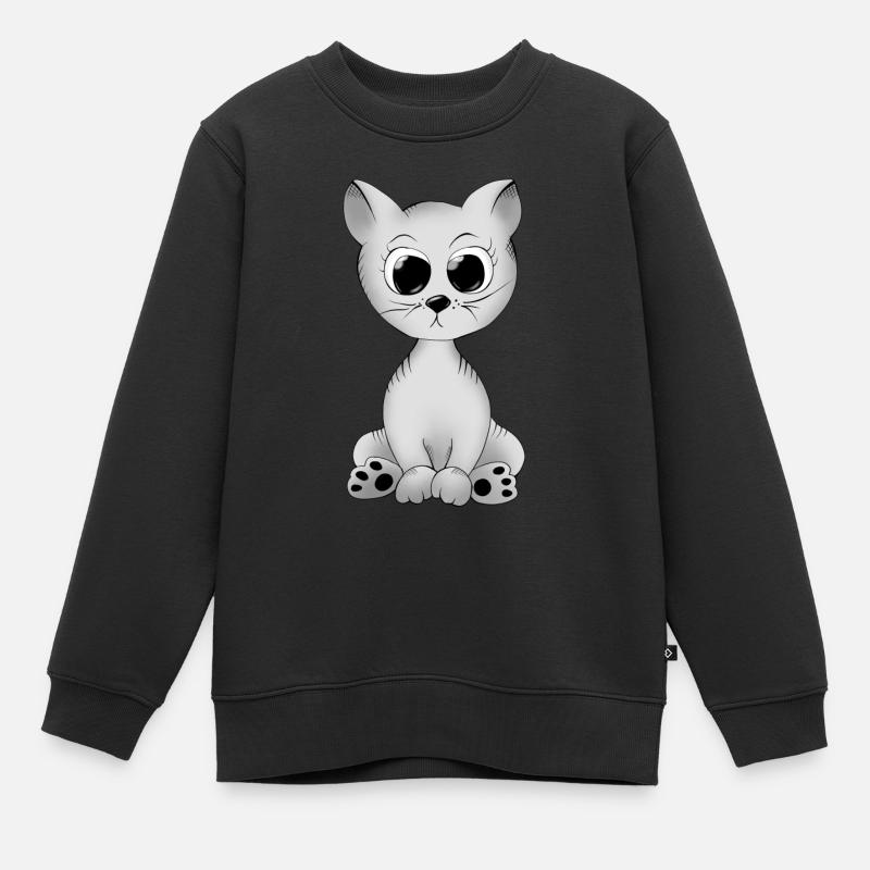 Cat - Kids Premium Organic Sweatshirt - black