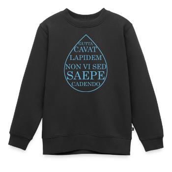 steter tropfen höhlt den stein latein im tropfen - Kinder Premium Organic Sweatshirt - Schwarz - Vorne - AI Model Kid Female (0cm)