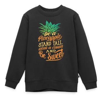 Ananas Sort Drôle - Sweat Premium enfant bio - noir - Devant - AI Model Kid Female (0cm)