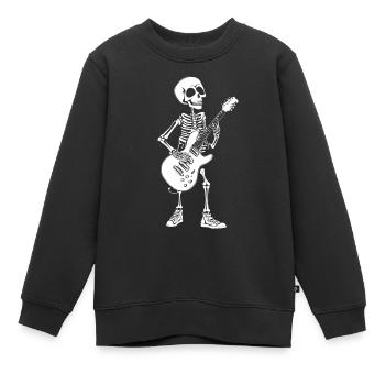 Guitare squelette Guitare électrique Guitariste rocker - Sweat Premium enfant bio - noir - Devant - AI Model Kid Female (0cm)