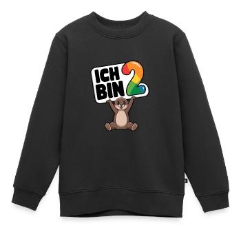 Ich bin 2 Jahre zweiter Geburtstag - Kinder Premium Organic Sweatshirt - Schwarz - Vorne - AI Model Kid Female (0cm)