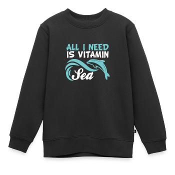vitamin sea sommer - Kinder Premium Organic Sweatshirt - Schwarz - Vorne - AI Model Kid Female (0cm)
