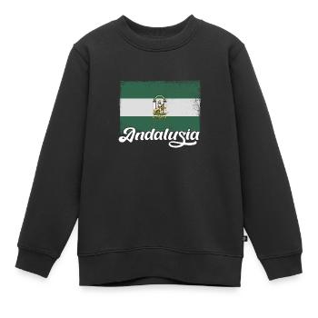 Spanien Andalusien Iberische Halbinsel Flagge - Kinder Premium Organic Sweatshirt - Schwarz - Vorne - AI Model Kid Female (0cm)