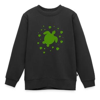 Schildkröte - Meerestier Reptil Naturschutz - Kinder Premium Organic Sweatshirt - Schwarz - Vorne - AI Model Kid Female (0cm)