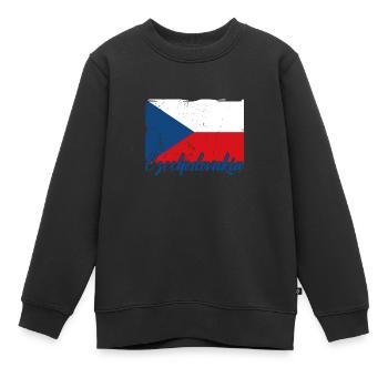 National Patriotisch Tschechien Slowakei Land - Kinder Premium Organic Sweatshirt - Schwarz - Vorne - AI Model Kid Female (0cm)