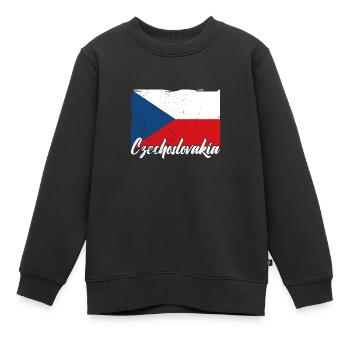National Patriotisch Tschechien Slowakei Land - Kinder Premium Organic Sweatshirt - Schwarz - Vorne - AI Model Kid Female (0cm)