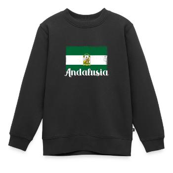 Andalusien Flagge Iberische Halbinsel Sevilla - Kinder Premium Organic Sweatshirt - Schwarz - Vorne - AI Model Kid Female (0cm)