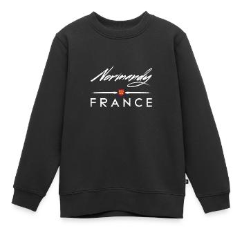 Normandie Urlaub Frankreich Strand Normannisch - Kinder Premium Organic Sweatshirt - Schwarz - Vorne - AI Model Kid Female (0cm)