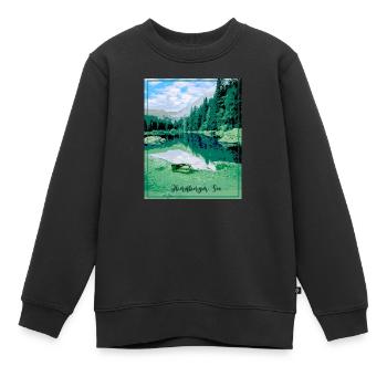 Obernberger See,landschaft,see,Tirol - Kinder Premium Organic Sweatshirt - Schwarz - Vorne - AI Model Kid Female (0cm)