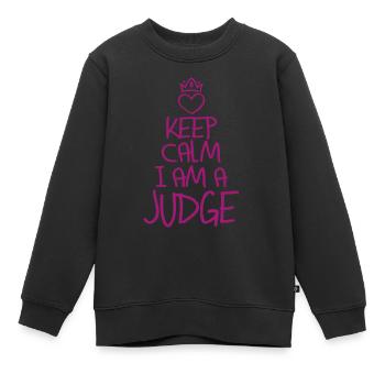 Restez calme Juge cool Juge Cadeau - Sweat Premium enfant bio - noir - Devant - AI Model Kid Female (0cm)