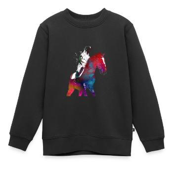 Reiter #rider #horse #sport - Kinder Premium Organic Sweatshirt - Schwarz - Vorne - AI Model Kid Female (0cm)