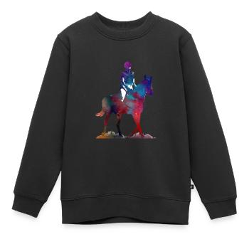 Rider #rider #horse #sport - Kids Premium Organic Sweatshirt - black - Front - AI Model Kid Female (0cm)
