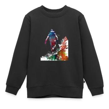 Bergsteiger Klettern Sport Kunst #mountaineer #climb - Kinder Premium Organic Sweatshirt - Schwarz - Vorne - AI Model Kid Female (0cm)