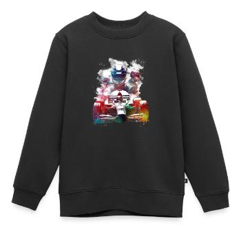 Formule #racing #sport - Sweat Premium enfant bio - noir - Devant - AI Model Kid Female (0cm)