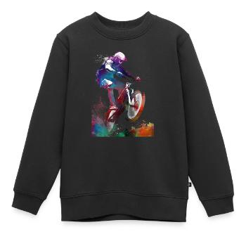 BMX Radfahren #cycling #sport #bike - Kinder Premium Organic Sweatshirt - Schwarz - Vorne - AI Model Kid Female (0cm)