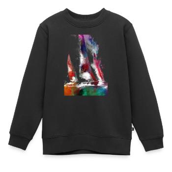 Segelsport Kunst #sailing - Kinder Premium Organic Sweatshirt - Schwarz - Vorne - AI Model Kid Female (0cm)