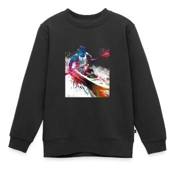 Kanusport Kunst #canoeing - Kinder Premium Organic Sweatshirt - Schwarz - Vorne - AI Model Kid Female (0cm)