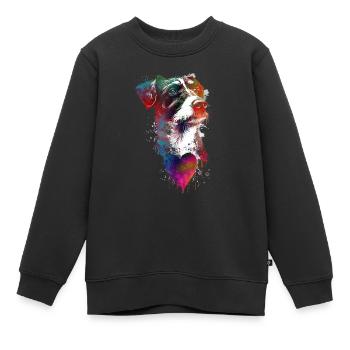 Les chiens adorent l’art graphique #dog - Sweat Premium enfant bio - noir - Devant - AI Model Kid Female (0cm)
