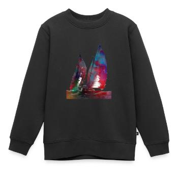 Segelsport Kunst #sailing - Kinder Premium Organic Sweatshirt - Schwarz - Vorne - AI Model Kid Female (0cm)
