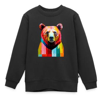 Bärentierkunst #bear - Kinder Premium Organic Sweatshirt - Schwarz - Vorne - AI Model Kid Female (0cm)