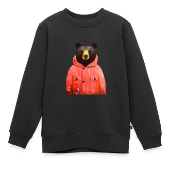 Bärentierkunst #bear - Kinder Premium Organic Sweatshirt - Schwarz - Vorne - AI Model Kid Female (0cm)